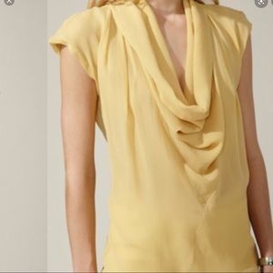 Robert Rodriguez Mustard Silk Cowl Blouse 4